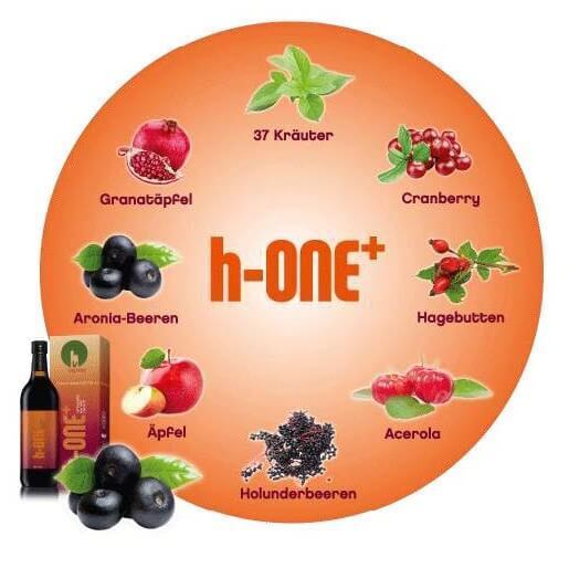 h-ONE+ Aronia-Granatapfelgetränk mit Kräuterextrakten