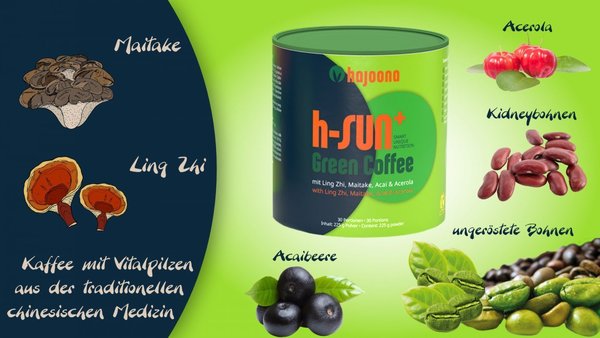 h-SUN+ Grüner Kaffee-Dose-225g 30 Portionen