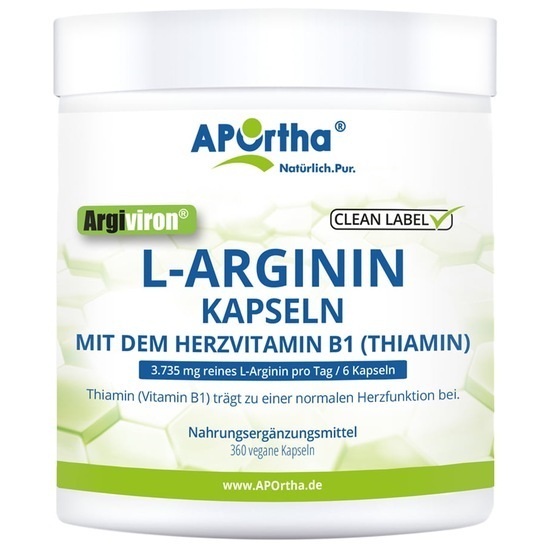 APOrtha® Argiviron® L-Arginin + Vitamin B1 - 360 vegane Kapseln